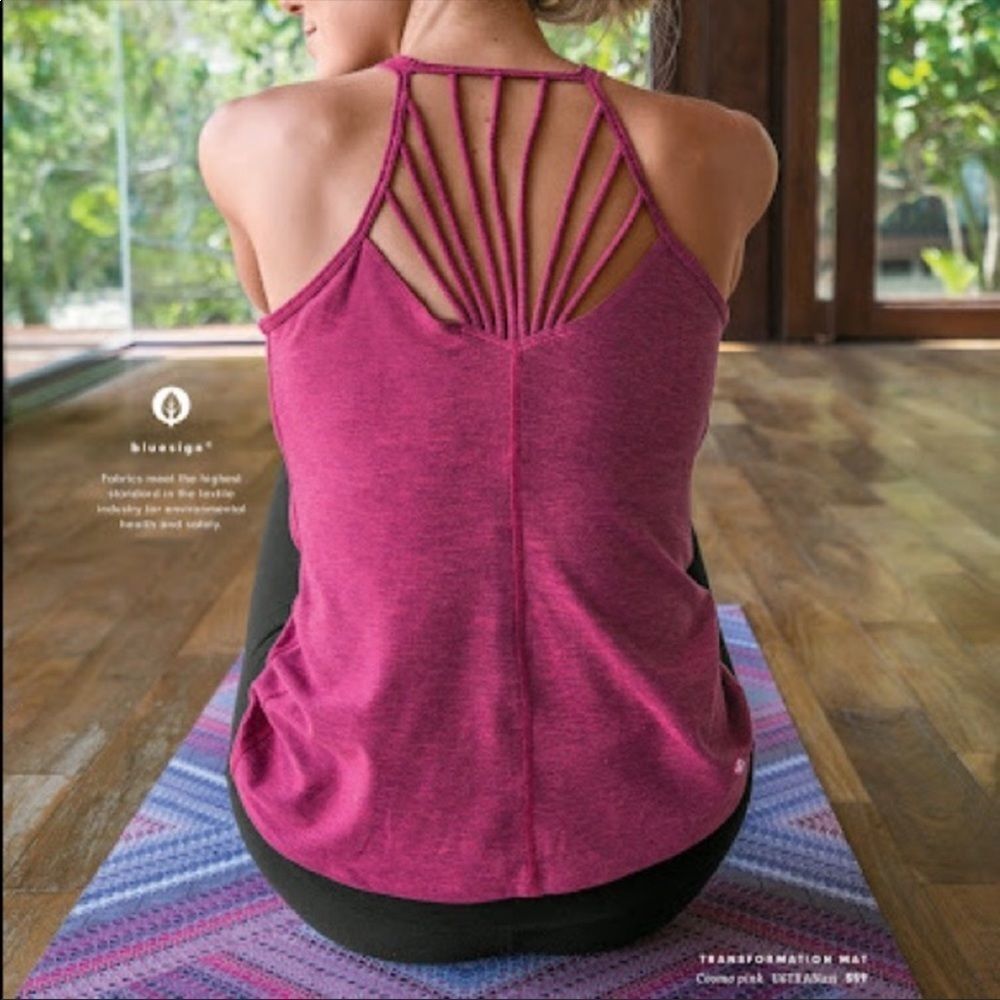 prAna Arrowland Tank Pink Size XS Strappy Criss Cross Yoga Top